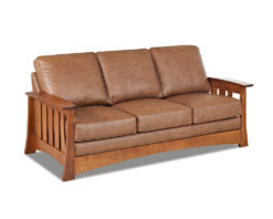 Mission Style Leather Sleeper Sofa American Made by Comfort Design CL7016DQSL