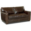 Brown Leather Loveseat