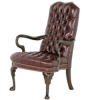 Classic Leather Tufted Goose Neck Chair 806