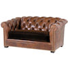 Tufted Leather Loveseat