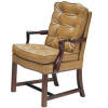 Classic Leather Semi Attached Chippendale Leather Office Chair 778
