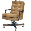 Classic Leather Chippendale Swivel Leather Office Chair 778