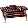 Classic Leather Tufted Camel Back Loveseat 280