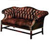 Classic Leather Tufted Chippendale Loveseat 286