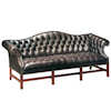 Classic Leather Tufted Chippendale Sofa 386
