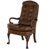 Classic Leather Semi Attached Goose Neck Chair 706
